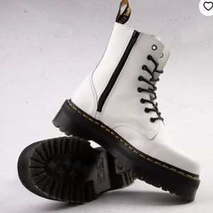 White Dr. Martens Jadon boots. Platform white.